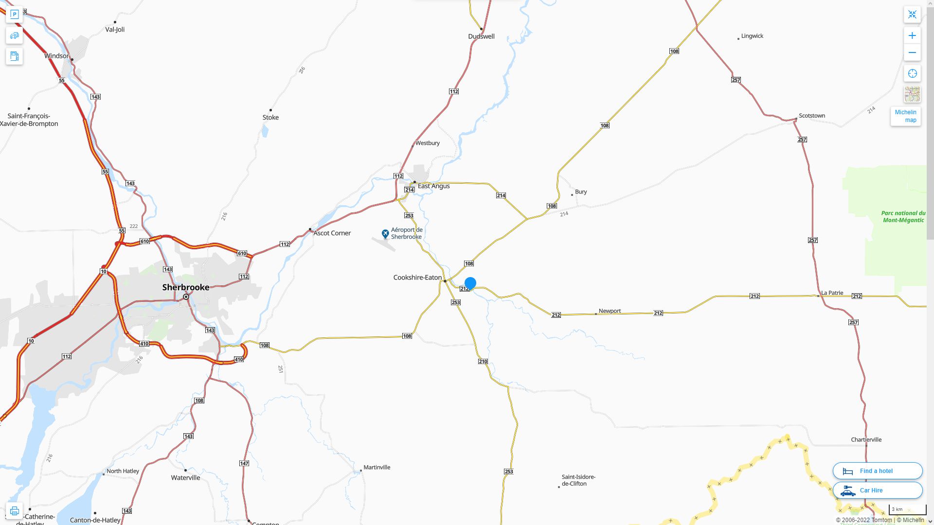 Quebec City Highway and Road Map